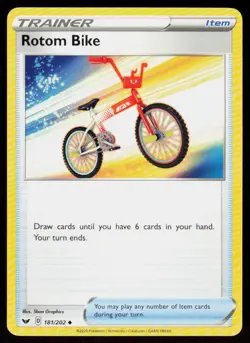 Rotom Bike 181/202 Uncommon Sword & Shield Pokemon Lightly Played - Image 1