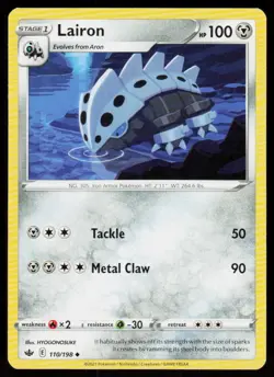 Lairon 110/198 Uncommon Chilling Reign Pokemon Near Mint - Image 1