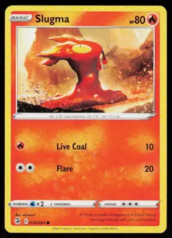 Slugma 034/264 Common Fusion Strike Pokemon Lightly Played - Image 1