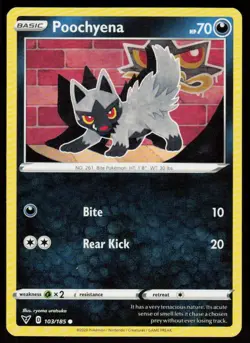 Poochyena 103/185 Common Vivid Voltage Pokemon Lightly Played - Image 1