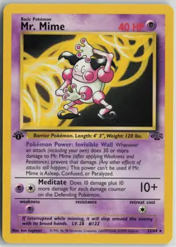 Mr. Mime 22/64 Rare Jungle Pokemon 1st Edition Near Mint - Image 1