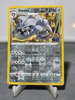 Steelix 044/078 Uncommon Pokemon GO Pokemon Reverse Holo Near Mint - Image 1