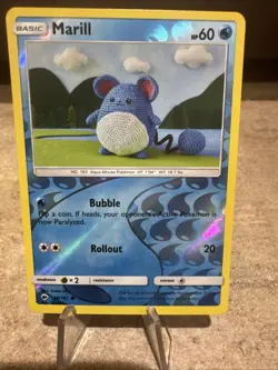 Marill NM 34/147 Reverse Holo Burning Shadows Pokemon Common - Image 1
