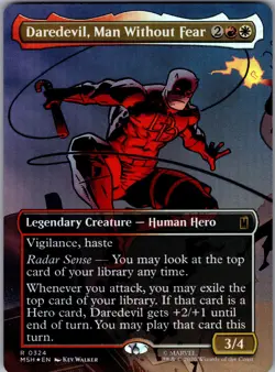 MTG / Daredevil, Man Without Fear / MSH / #324 / Regular (Borderless) Rare / NM - Image 1