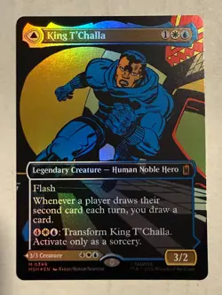 King T'Challa/Black Panther Borderless FOIL 399 NM Marvel Super Heroes MTG - Image 1
