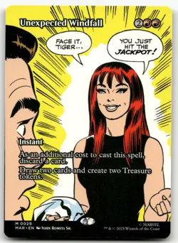 Unexpected Windfall (Borderless) #29 NM Marvel Universe Eternal-Legal Magic MTG - Image 1
