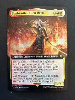 Sephiroth, Fallen Hero (Extended Art) Foil Commander: Final Fantasy MTG NM - Image 1