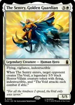 X 1 The Sentry Golden Guardian NM-M 035 Marvel Super Heroes Magic the Gathering - Image 1
