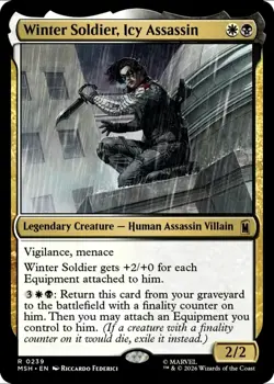 X 1 Winter Soldier Icy Assassin NM-M 239 Marvel Super Heroes Magic the Gathering - Image 1