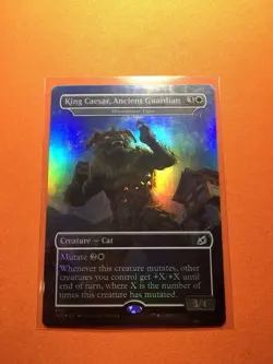 MTG Magic The Gathering King Caesar, Ancient Guardian LP Foil IKO Borderless - Image 1