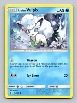 Alolan Vulpix 21/145 Common Guardians Rising Pokemon Near Mint - Image 1
