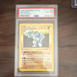 Pokemon TCG Machoke 034/102 Base Set Shadowless 1st Ed PSA 6 Uncommon Eng - Image 1