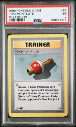 1999 Pokemon Base Set 86 Pokemon Flute 1st Edition PSA 7 Near Mint - Image 1