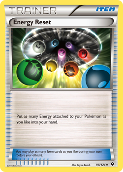 Energy Reset 98/124 Uncommon Fates Collide Pokemon Reverse Holo Near Mint - Image 1