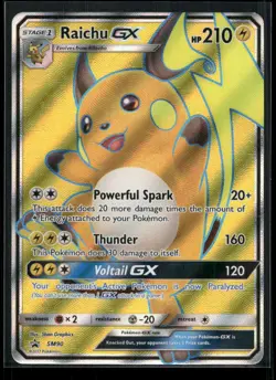 Raichu GX - SM90 Holo Sun & Moon Promo LP Pokemon - Image 1