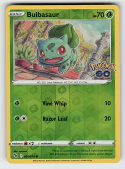 Reverse Holo Bulbasaur 001/078 Common Pokemon GO NM - Image 1
