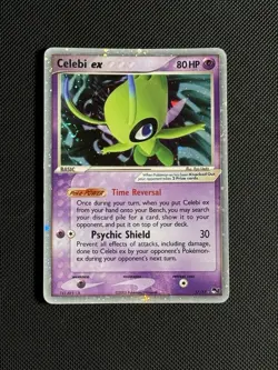 Pokemon Card TCG Celebi ex Holo Rare 17/17 Pop Series 2 2005 Vintage SWIRL - Image 1