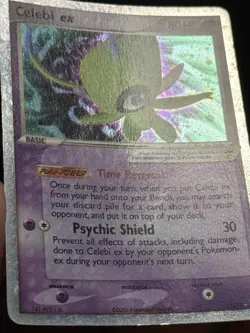 Pokemon Card TCG Celebi ex Holo Rare 17/17 Pop Series 2 2005 Vintage SWIRL - Image 2