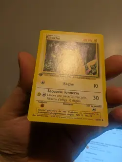 Pokemon TCG Pikachu Base Set 1st Edition Common Card 58/102 French- NM - Image 3