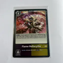 Digimon TCG BT8-109 Flame Hellscythe Rare New Awakening Card Game - Image 2