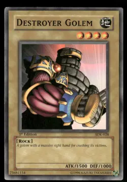 Destroyer Golem 1996 1st Edition Yu-Gi-Oh! TCG Card (NM) - Image 1