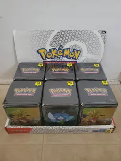 Pokemon Cards TCG 25H1 Stacking Tins Display Case of 6 Dollar General En 2025 - Image 1
