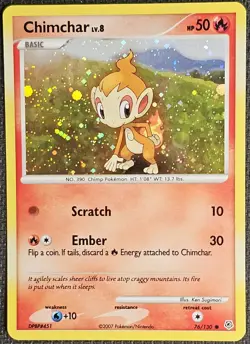 Pokemon TCG: 2007 Diamond & Pearl Chimchar Cosmos Holo 76/130 - Image 1