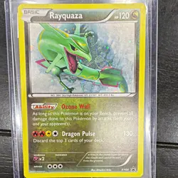 Pokemon TCG Rayquaza XY64 Promo Holo Dragon Basic 2015 English 120 HP swirl - Image 1