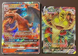 Pokemon Jumbo Promo Cards Lot Charizard GX SM195 & Meowth VMAX SWSH005 MP/HP - Image 1