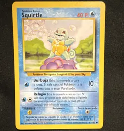 Wizards of the Coast Squirtle Base Set 63/102 Common Regular Spanish 40HP 1999 - Image 1