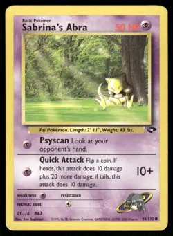Gym Challenge Pokemon TCG Sabrina's Abra - Image 1