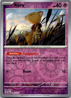 Abra 080/167 Common Twilight Masquerade Pokemon Reverse Holo Near Mint - Image 1