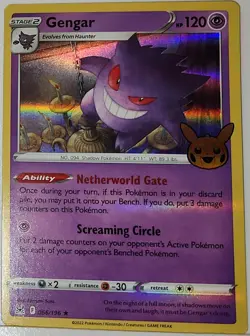 Gengar 066/196 Full Holo Bleed Error Rare Pokemon TCG Stamped ✨ Trick Or Trade - Image 4