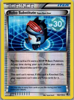 Robo Substitute Team Flare Gear 102/119 Phantom Forces Pokemon Reverse Holo LP - Image 1