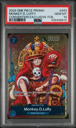 ONE PIECE PROMOS CONVENTION EXCLUSIVE-FOIL #043 MONKEY D. LUFFY PSA 10 - Image 1