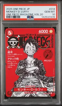 One Piece Monkey D Luffy ST21-014 Magazine Promo PSA 10 - Image 1