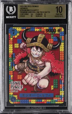 2025 ONE PIECE PROMOS JAPANESE #P-110 MONKEY .D. LUFFY BGS 10 - Image 1