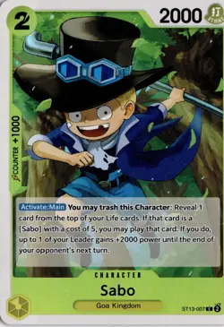 Sabo (007) C Ultra Deck: The Three Brothers ST13-007 One Piece TCG - Image 1