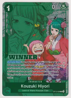 Kouzuki Hiyori OP12-028 WINNER Promo NM One Piece TCG English - Image 1
