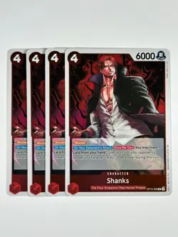 4x Shanks OP12-008 Holo Foil - One Piece TCG English Playset Near Mint - Image 1
