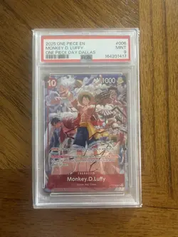 2025 ONE PIECE PROMOS ONE PIECE DAY DALLAS #006 MONKEY D. LUFFY PSA 9 - Image 1
