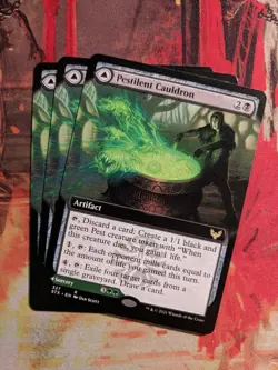 MTG Card : (3x) Pestilent Cauldron (Strixhaven: School of Mages) EXTENDED ART - Image 1