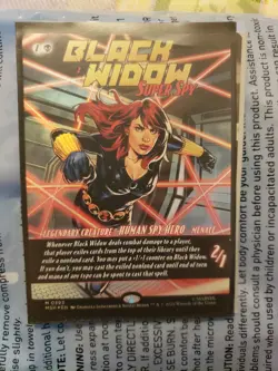 FOIL BLACK WIDOW, SUPER SPY (BORDERLESS) (393) Marvel Super Heroes MSH Magic MTG - Image 1