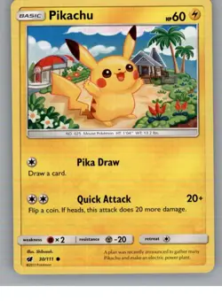Pikachu 30/111 Common Crimson Invasion Pokemon Near Mint - Image 1