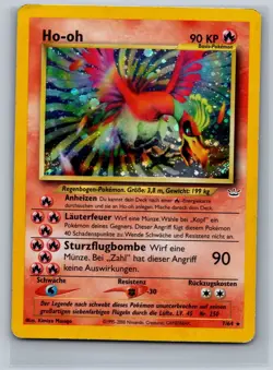 Ho-oh 7/64 Rare Neo Revelation Pokemon Unlimited Holo Heavily Played - Image 1