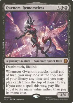 MTG Gwenom, Remorseless (0056) *Non-Foil* Base Mythic Spider-Man SPM NM/MT - Image 1