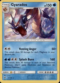 Gyarados Burning Shadows 2017 33/147 Holo Rare Pokemon NM - Image 1