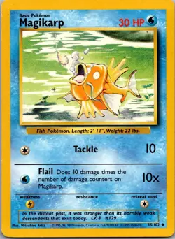 Magikarp 35/102 Uncommon Base Set Unlimited Pokemon Lightly Played - Image 1