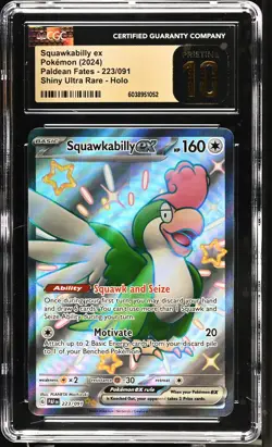 CGC 10 Squawkabilly EX 223/091 Paldean Fates SHINY ULTRA RARE HOLO Pristine - Image 1