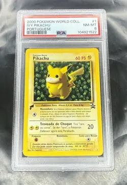 2000 Pokemon Ivy Pikachu - World Collection - Portuguese - #1 - PSA 8 - Image 1